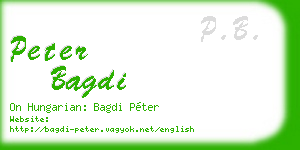 peter bagdi business card