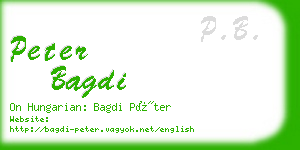 peter bagdi business card